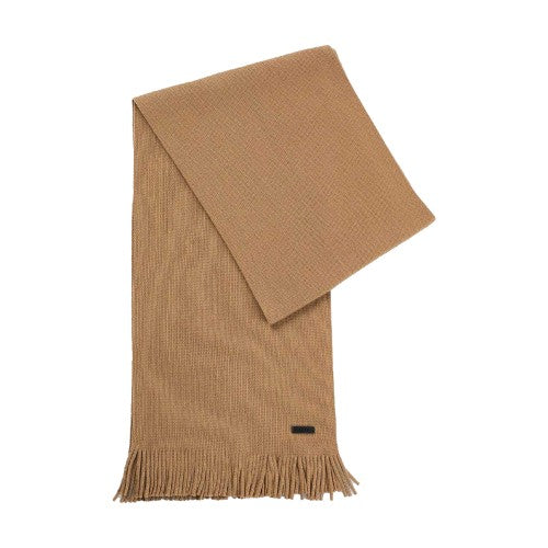 Front - Boss Mens Albas Virgin Wool Logo Scarf