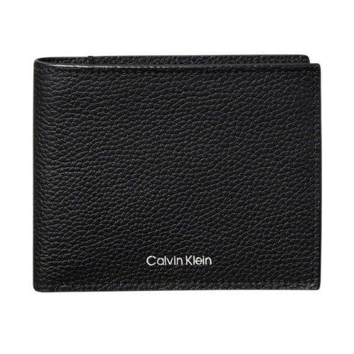 Front - Calvin Klein Embossed Leather Logo Everyday Wallet