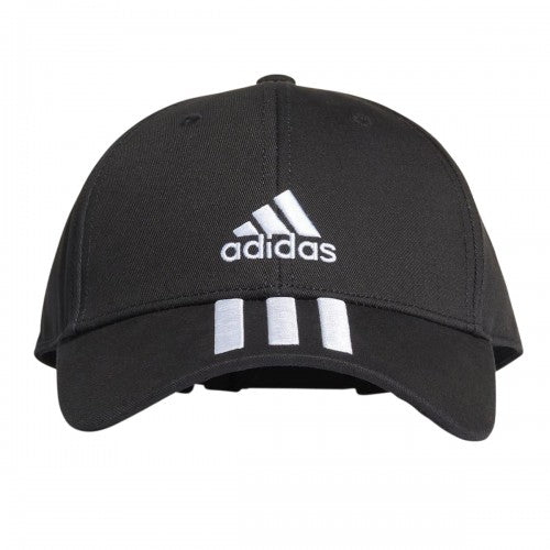 Front - Adidas Mens 3 Stripes Cotton Twill Baseball Cap