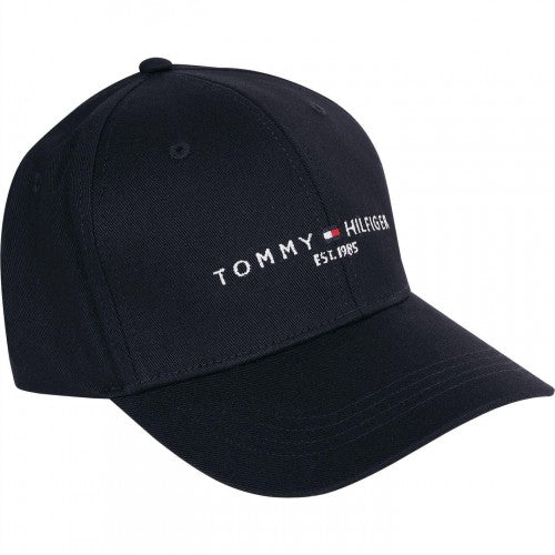 Front - Tommy Hilfiger Embroidered Logo Cotton Baseball Cap