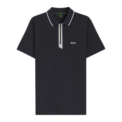 Front - Boss Mens Contrast Piping Cotton Polo Shirt