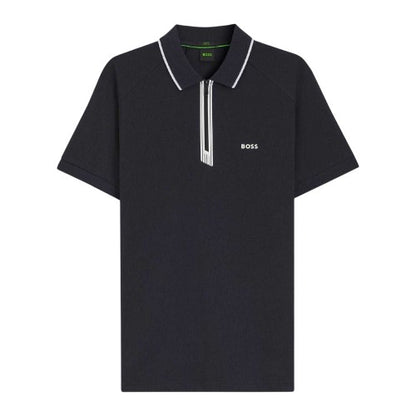 Front - Boss Mens Contrast Piping Cotton Polo Shirt