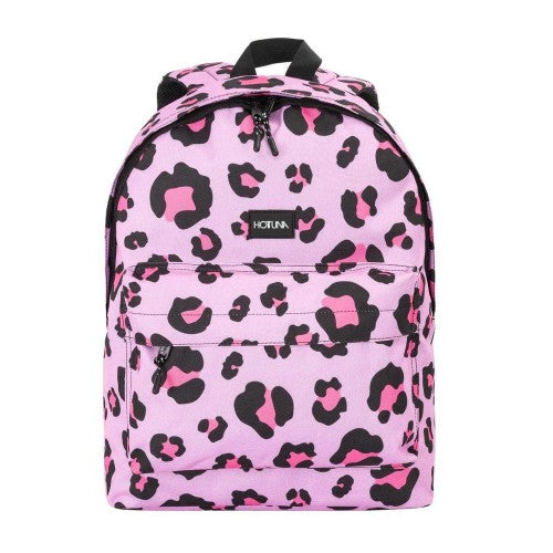 Front - Hot Tuna Campus Leopard Print Polyester School Backpack