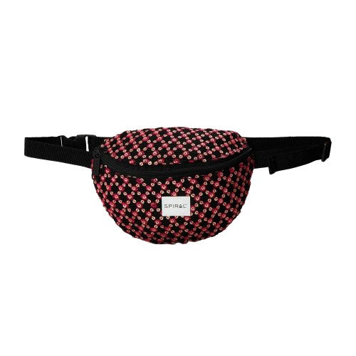 Front - Spiral Polka Dot Sequins Waist Bag