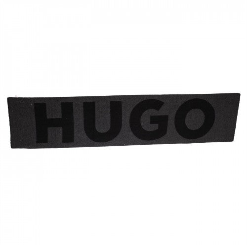 Front - Hugo Logo Wool Jacquard Scarf