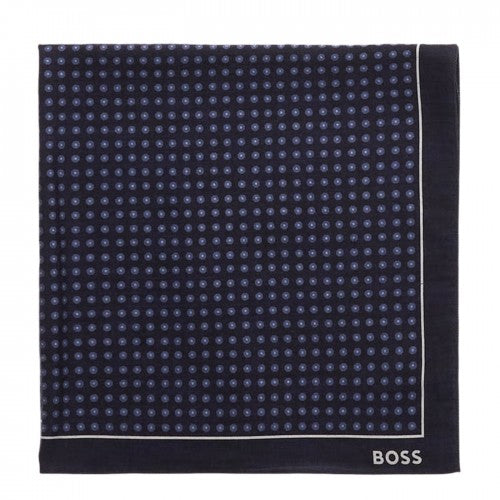 Front - Boss Polka Dot Silk Logo Pocket Square