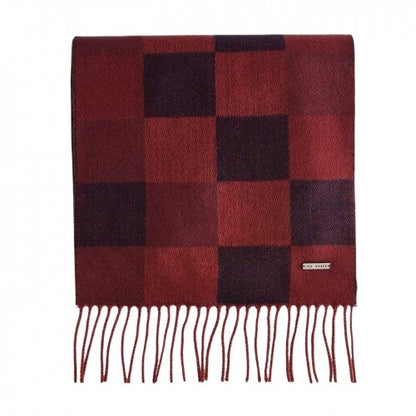 Front - Ted Baker Plaid Acrylic Fringe Scarf
