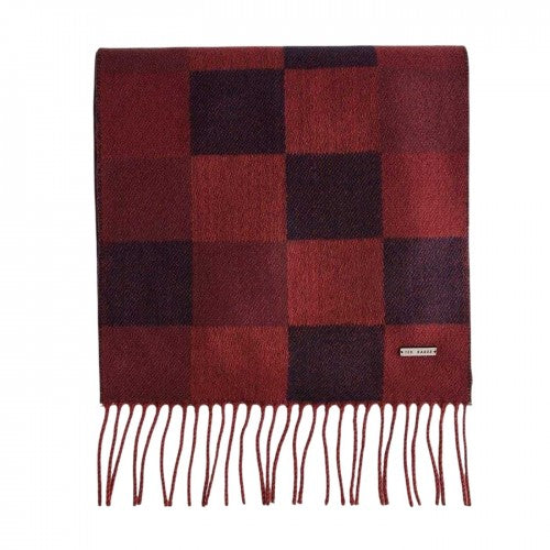 Front - Ted Baker Plaid Acrylic Fringe Scarf