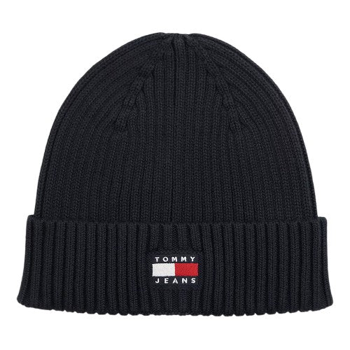 Front - Tommy Jeans Unisex Adult Core Logo Knitted Beanie