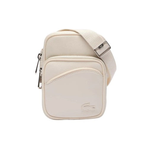 Front - Lacoste Angy Small Grain Leather Shoulder Bag