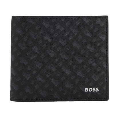 Front - Boss Zair Geometric Pattern Leather Wallet