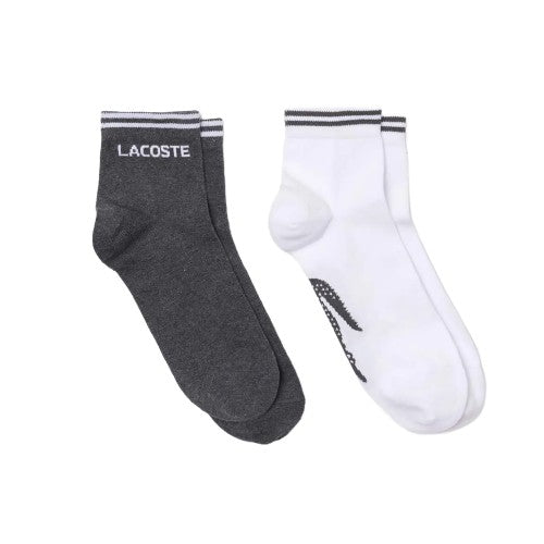 Front - Lacoste Unisex Adult Low Cotton Sports Socks (Pack of 2)