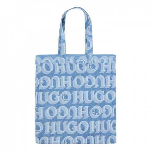 Front - Hugo Roselyn All-Over Print Denim Tote Bag