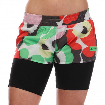 Front - Adidas Womens/Ladies X Bold Marimekko Running Shorts