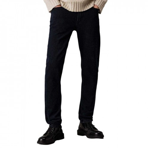 Front - Calvin Klein Mens Recycled Cotton Tapered Jeans