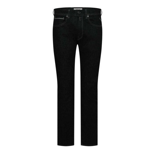 Front - Replay Mens Denim Straight Jeans