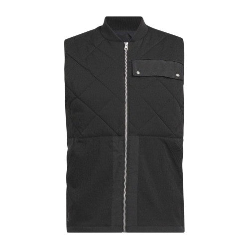 Front - Adidas Mens Golf Quilted Recycled Polyester Gilet