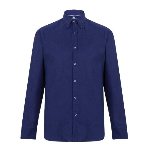 Front - Haines and Bonner Mens Oxford Cotton Slim Button-Down Shirt