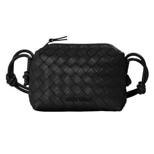 Front - Jack Wills Woven Leather Crossbody Bag