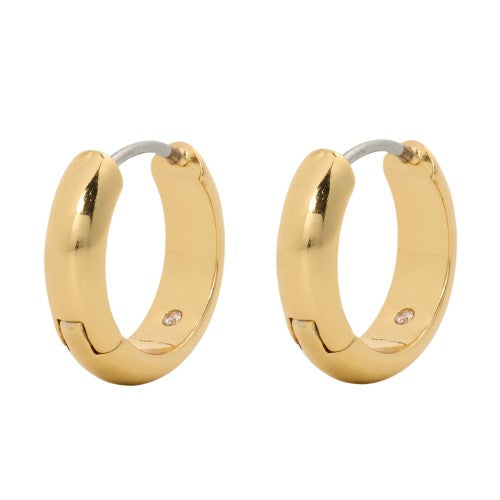 Front - Kate Spade Brilliant Gold Plated Huggie Earrings