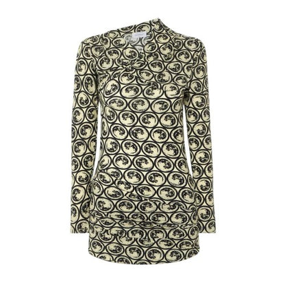Front - Off White Womens/Ladies All-Over Print Mini Dress