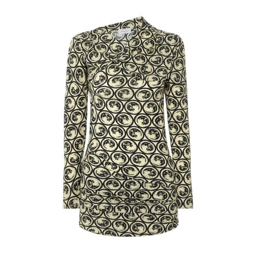 Front - Off White Womens/Ladies All-Over Print Mini Dress