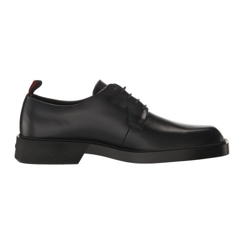 Front - Hugo Mens Leather Flat Derby Shoes