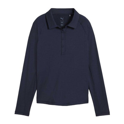 Front - Puma Womens/Ladies Elasticated Cuff Tailored Raglan Long-Sleeved Polo Shirt