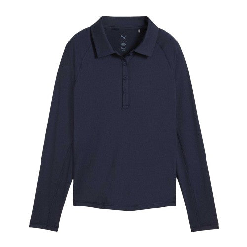 Front - Puma Womens/Ladies Elasticated Cuff Tailored Raglan Long-Sleeved Polo Shirt