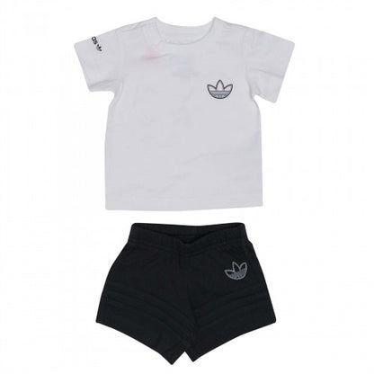 Front - Adidas Baby Collection Trefoil T-Shirt & Shorts Set