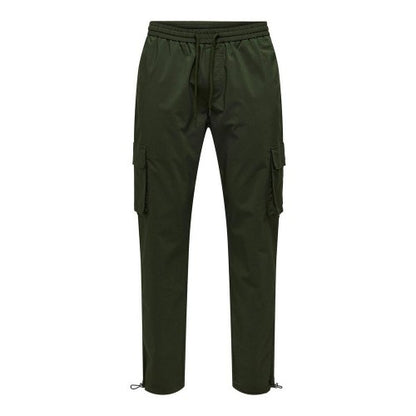 Front - Only Mens Drawstring Waist Cargo Trousers