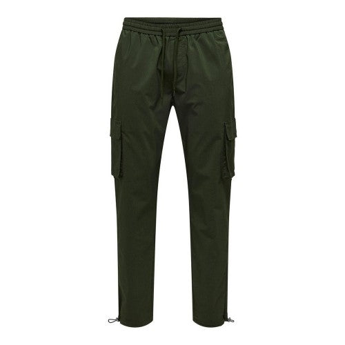 Front - Only Mens Drawstring Waist Cargo Trousers