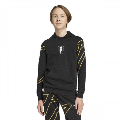 Front - Adidas Boys Jude Bellingham French Terry Drawstring Hoodie