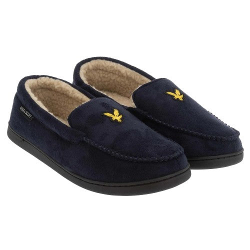 Front - Lyle & Scott Mens Aspen Moccasin Slippers