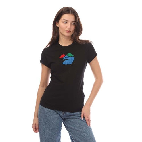 Front - Off White Womens/Ladies Medium Face Fitted T-Shirt