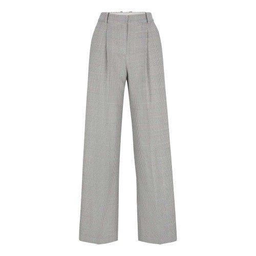 Front - Boss Womens/Ladies Virgin Wool Glencheck Straight Trousers