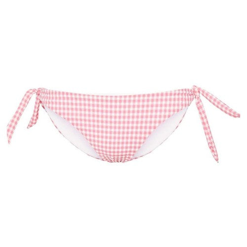 Front - Pieces Womens/Ladies Checked Low Rise Bikini Bottoms