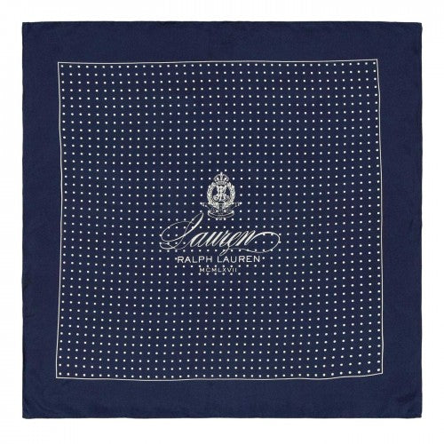 Front - Ralph Lauren Polka Dot Silk Scarf
