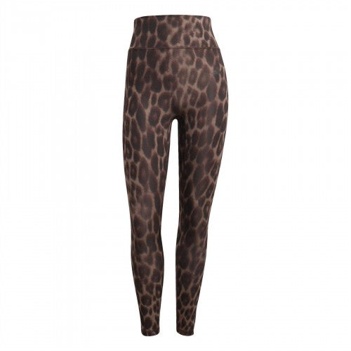 Front - Adidas Womens/Ladies Leopard Print Gym Leggings