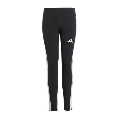 Front - Adidas Girls Essentials 3 Stripes Leggings