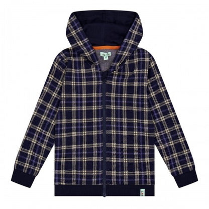 Front - Lilly & Sid Childrens/Kids Checked Hoodie