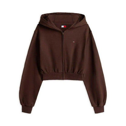 Front - Tommy Jeans Womens/Ladies Crop Hoodie