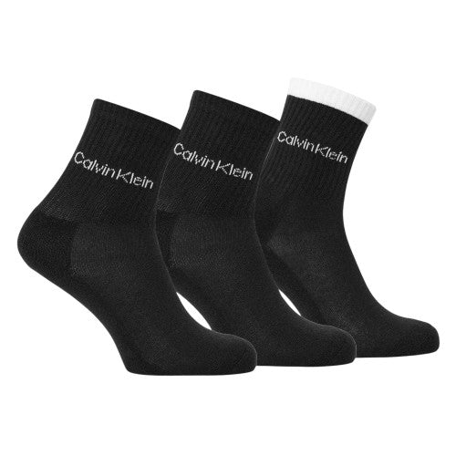Front - Calvin Klein Womens/Ladies Logo Crew Socks (Pack of 3)