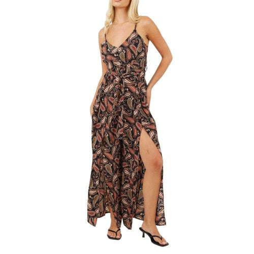 Front - Brave Soul Womens/Ladies Paisley Regular Spaghetti Strap Jumpsuit