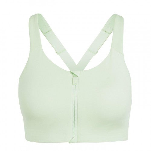 Front - Adidas Womens/Ladies Zip Front Snug Fit Sports Bra