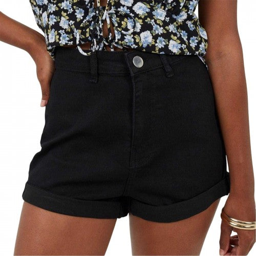 Front - Brave Soul Womens/Ladies Denim High Rise Shorts