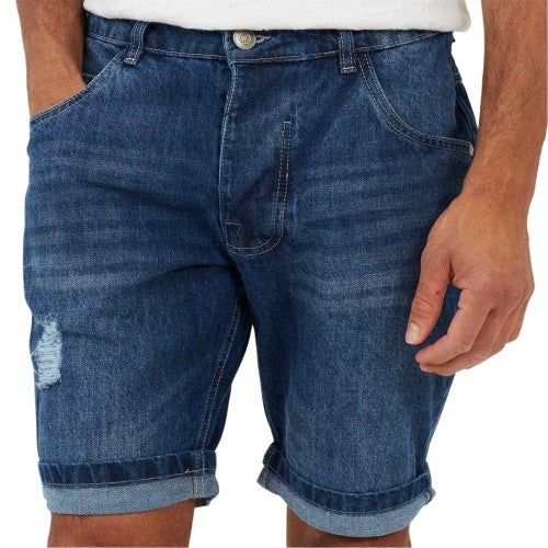 Front - Brave Soul Mens Denim Distressed Shorts