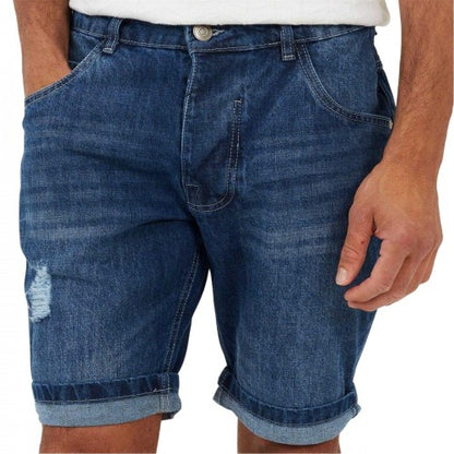 Front - Brave Soul Mens Denim Distressed Shorts