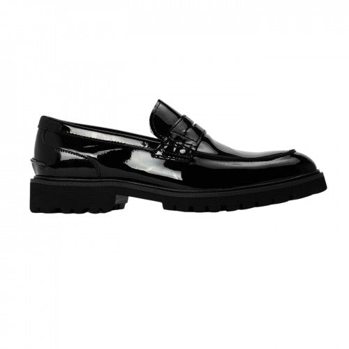 Front - Steve Madden Unisex Adult Maisonn Patent Leather Penny Loafers
