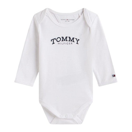 Front - Tommy Hilfiger Baby Regular Long-Sleeved Bodysuit